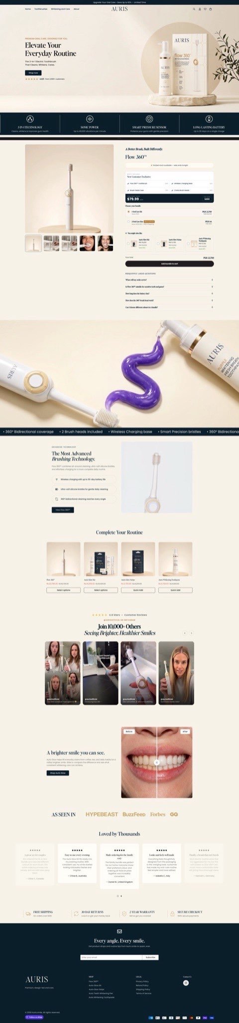 AURIS — Premium Oral Care & 3-in-1 Sonic Toothbrush Store