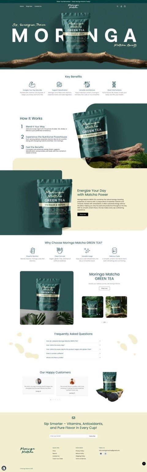 Moringa Matcha — Organic Superfood & Green Tea Shopify Store