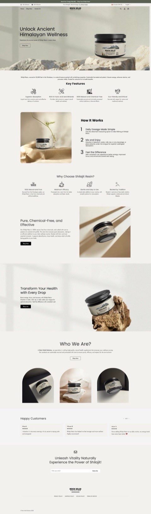 ROCK SOLID SOLUTION — Pure Himalayan Shilajit Resin Shopify Store